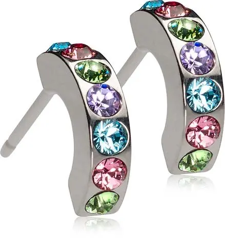 Blomdahl Natural Titanium Brilliance Curved 10 mm Light fantasy