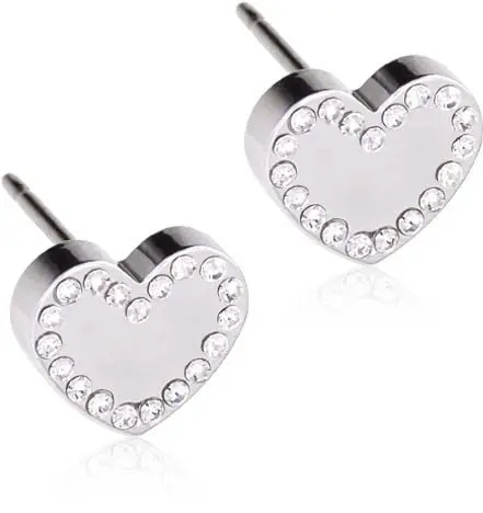 Blomdahl Silver Titanium Brilliance Sweetheart 8 mm, Crystal