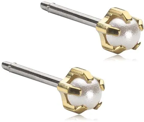 Blomdahl GT Tiffany Pearl 4 mm, White