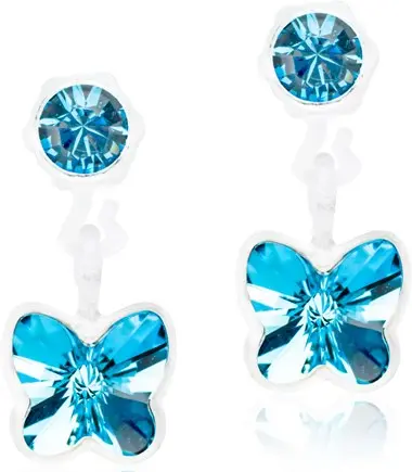 Blomdahl Pendant Butterfly 4/5mm Aquamarine