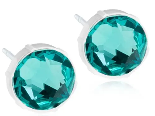 Blomdahl Earrings Nickel Free Plastic 6 mm Turquoise