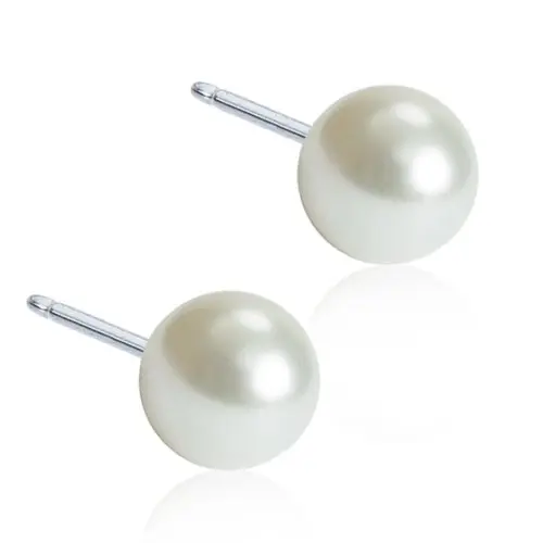 Blomdahl Natrural Titanium Pearl 5mm White