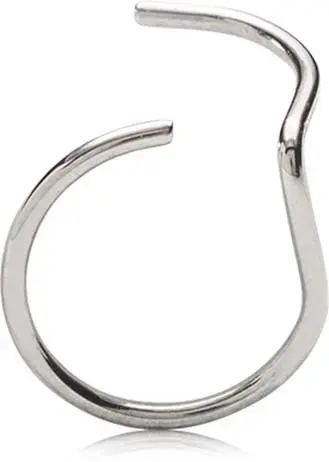Blomdahl Natural Titanium Nose Ring 10 mm left