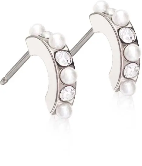 Blomdahl NT Pendant Mixed Curved 10 mm, Crystal/white