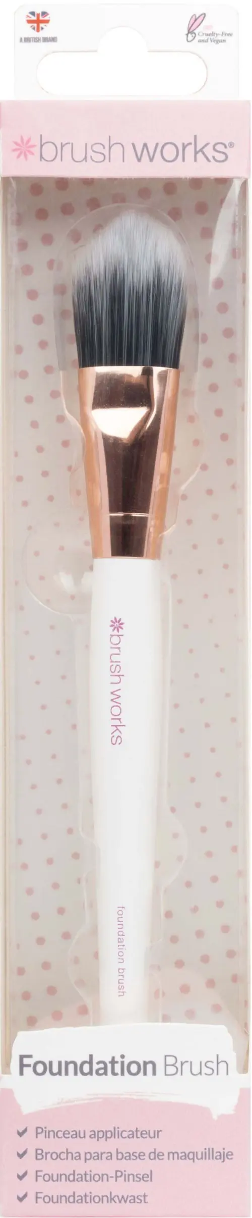 Brushworks Foundation Brush- Pink & Gold