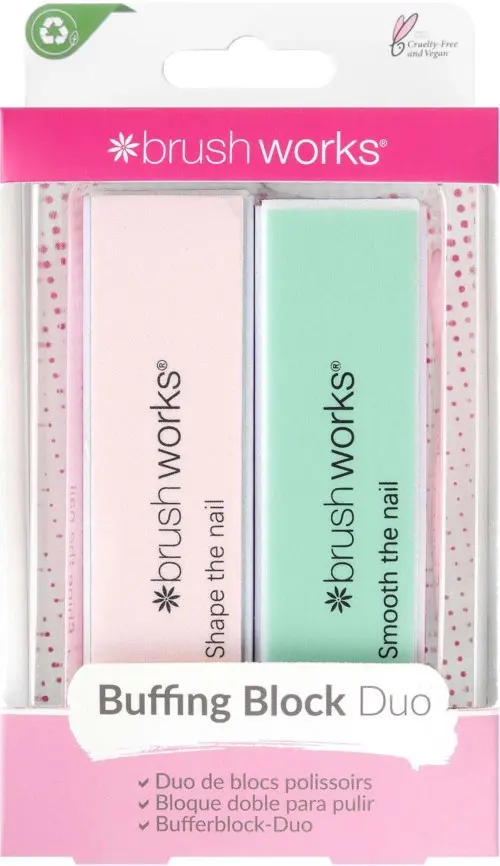 Brushworks Nail Buffing Block Pastel (Pack of 2)