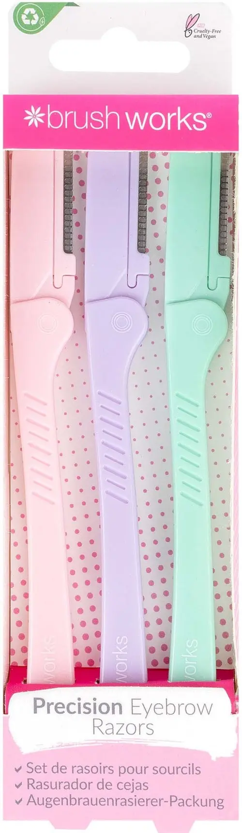 Brushworks Pastel Eye Brow Razors 3-pack