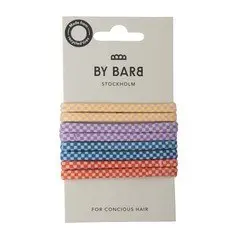 ByBarb Hair ties multicoloured 8-pack, recycled material squared pattern