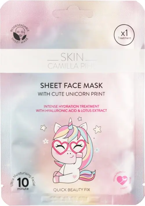Camilla Pihl Cosmetics Skin Beauty Moisture Boost Unicorn Sheetmask  23 g