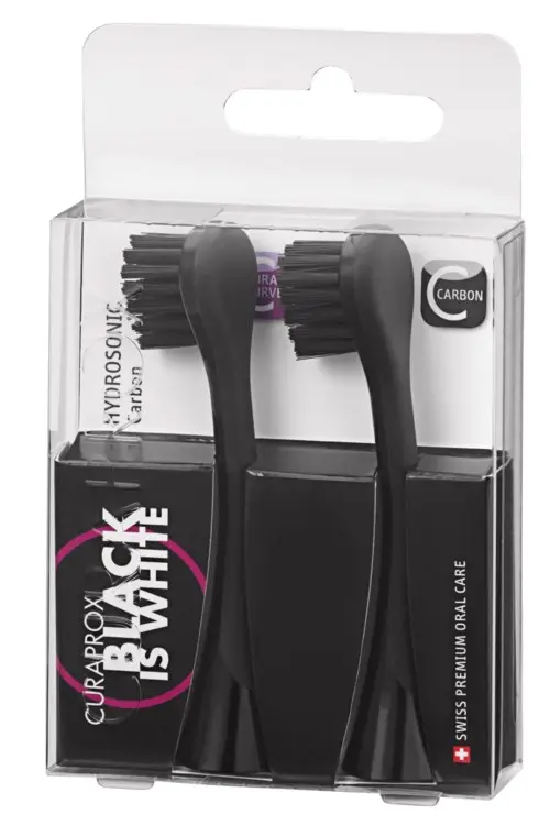Curaprox Refillborstar Black is White, Carbon 2-pack