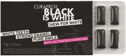 Curaprox Black is White Tuggummi 12-pack