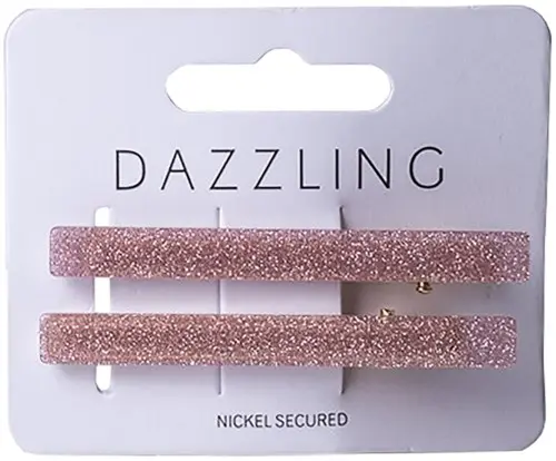 Dazzling Hår Glitterspänne 2-pack Rosa