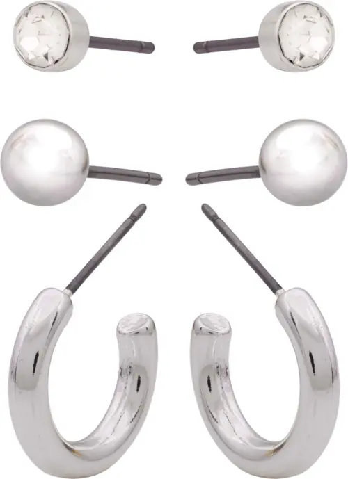 Dazzling J14 3 Pack Beads And Hoop Silver