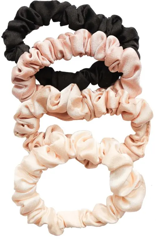 Dazzling Scrunchies 4 pcs Black/Beige