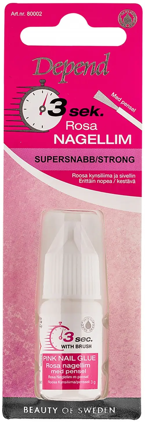 Depend 3 Sec. Pink Nail Glue With Brush 3 g