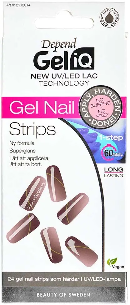 Depend Gel iQ Gel Nail Strips Plum Goldline