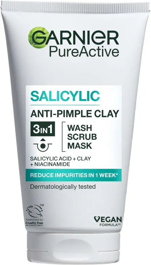 Garnier Pureactive Salicylic In1 Anti-Pimple Clay Cleanser 150 ml