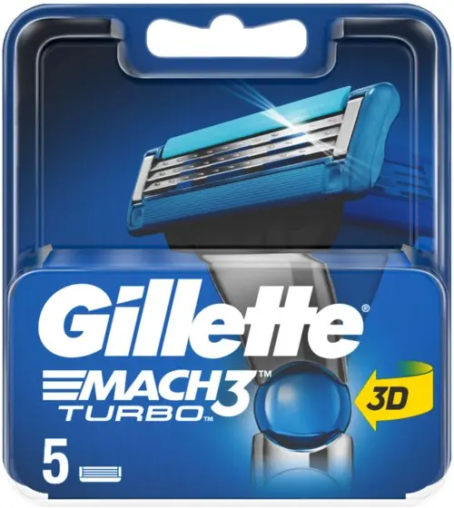 Gillette Mach3 Turbo Men’s Razor Blade Refills 5 stk