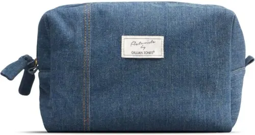Gillian Jones Spacious Toilet Bag Blue Denim