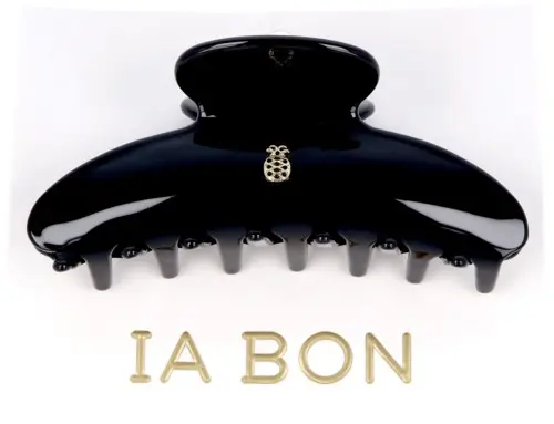 Ia Bon Large Hair Claw - Glossy Black