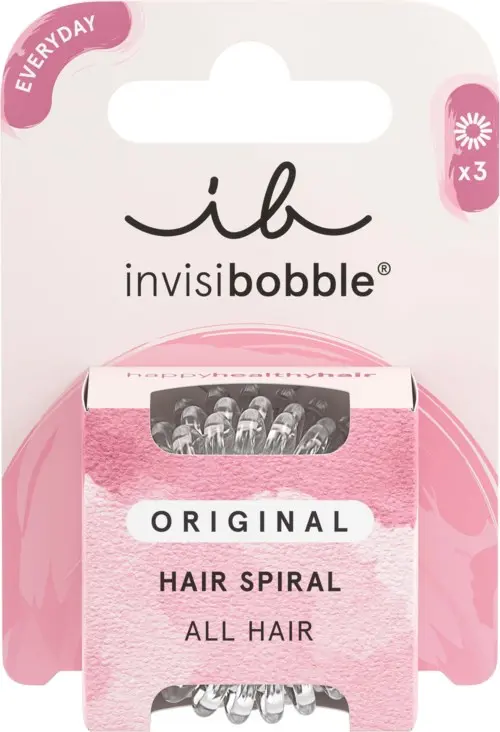 Invisibobble Everyday Original Hair Spiral 3 pcs Crystal Clear