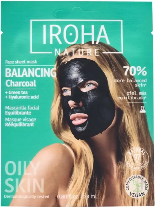 IROHA NATURE Balancing Charcoal Face Sheet Mask