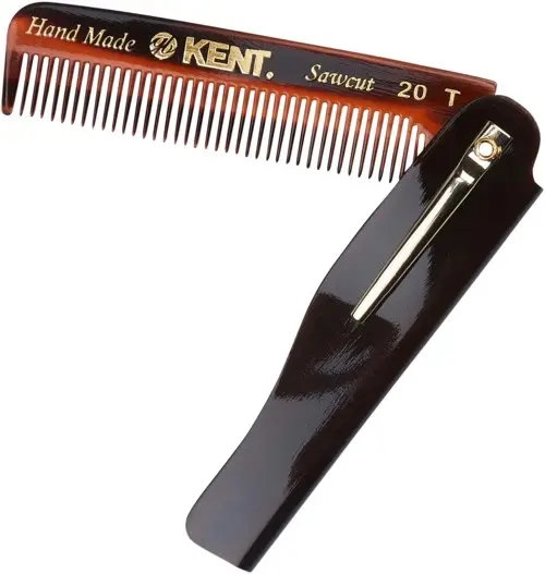 Kent Brushes Handmade Mens Folding Pocket Comb Fine