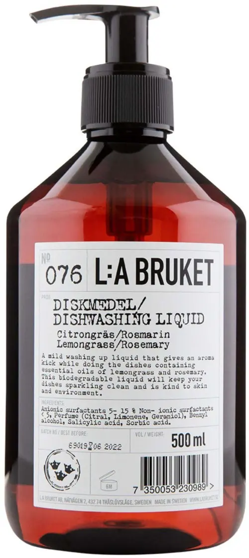 L:a Bruket Dishwashing 076 Soap Lemongrass/Rosemary 500ml