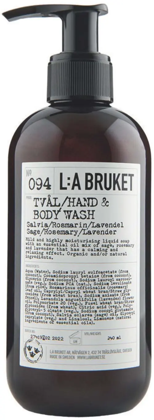 L:a Bruket Hand & Body Wash 094 Sage/Rosemary/Lavender 240ml