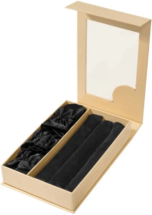 Lenoites Heatless Curling Rods with Caps 3-Pack, Black