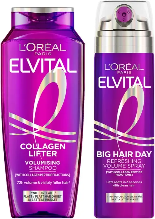 Loreal Paris Elvital Collagen Lifter Shampoo 250 ml & Big Hair Day Refreshing Volume Spray 200 ml
