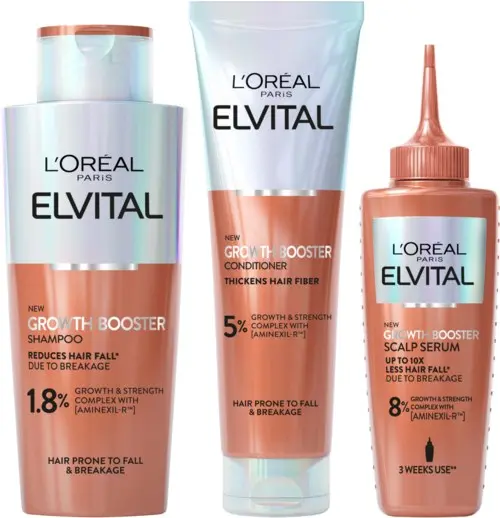 L'Oréal Paris Elvital Growth Booster Bundle Shampoo 200 ml & Conditioner 150 ml & Hair Serum 102 ml