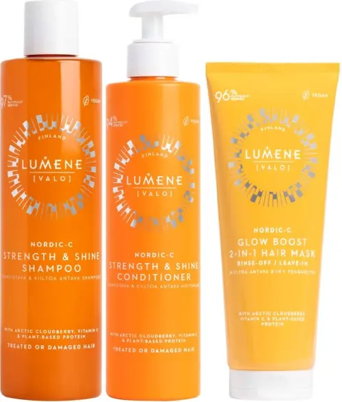 Lumene Nordic-C Strength & Shine Bundle Shampoo 300 ml & Conditioner 290 ml & Hair Mask 200 ml
