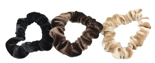 Lyko 3 Pack Thinner Velvet Scrunchies Brown