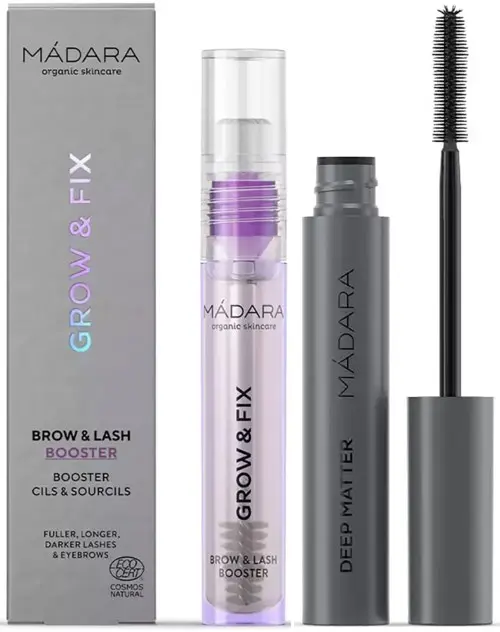 Mádara Bundle Grow & Fix Brow & Lash Booster 4,25ml & DEEP MATTER Bold Volume Mascara 6ml