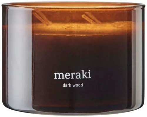 Meraki Dark Wood Scented Candle  Large