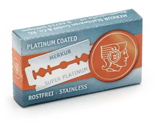 Merkur Solingen Double Edge Razor Blades Super Platinum Stainless x10