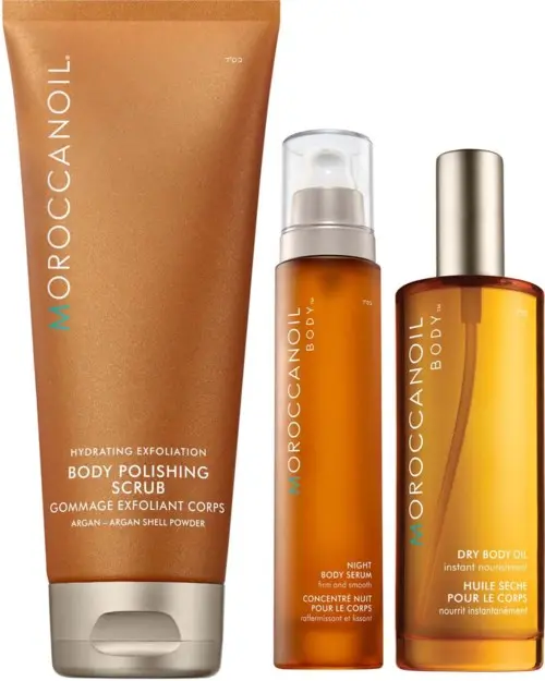 Moroccanoil Bundle Body Scrub 200 ml & Night Body Serum 100 ml & Dry Body Oil 100 ml