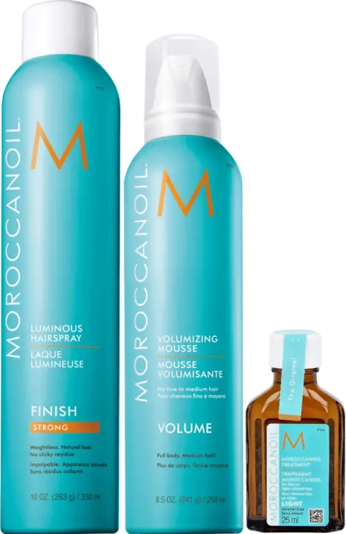 Moroccanoil Bundle Hairspray 330 ml & Volume Mousse 250 ml & Treatment Oil 25 ml