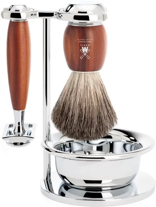 MÜHLE VIVO Shaving Set Plum Wood Black Fibre Safety Razor