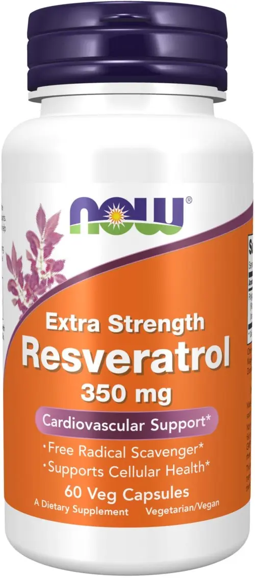 NOW Resveratrol Extra Strength 350 Mg 60 Vegkapslar