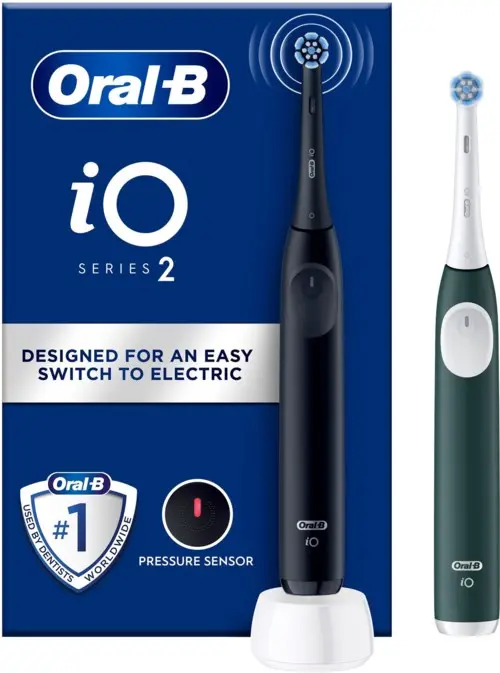 Oral-B iO 2 Duo-pack Electric Toothbrushes Night Black & Forest Green