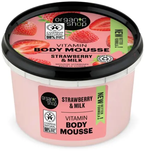 Organic Shop Vitamin Body Mousse Strawberry & Milk 250 ml