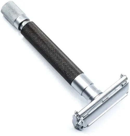 Parker Shaving 74R - Graphite - Satin Chrome Textured Heavy
