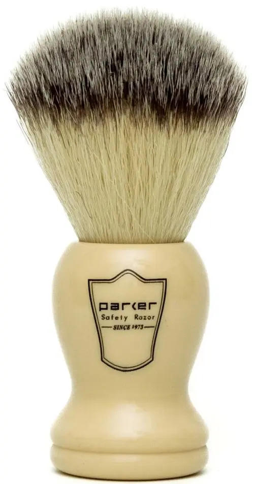 Parker Shaving Ivory Handle Synthetic Bristle Shave Brush