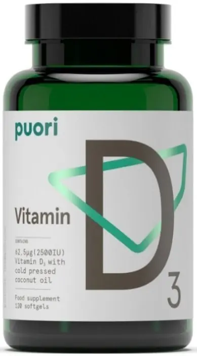 PUORI D3 Vitamin D 2500IE (62,5µg) 120 stk