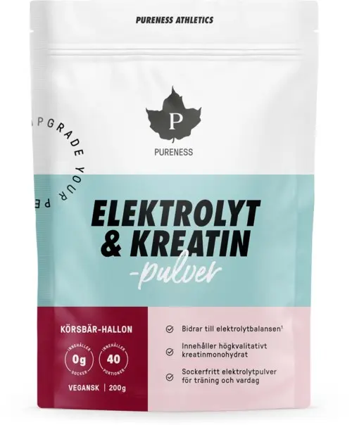 Elektrolyt & Kreatin -pulver K&ouml;rsb&auml;r-Hallon 200 g