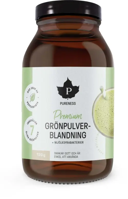 Pureness Premium Grönpulverblanding + mjölksyrabakterier 120 g