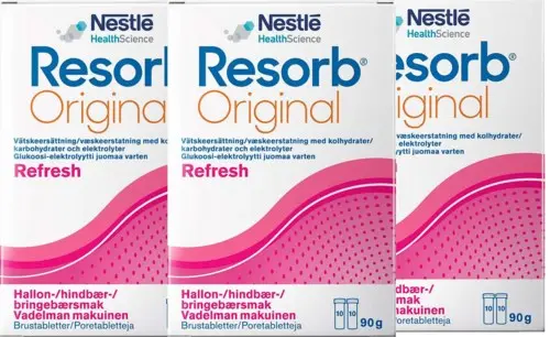 Resorb Fluid Replacement Raspberry Flavour 90g x3