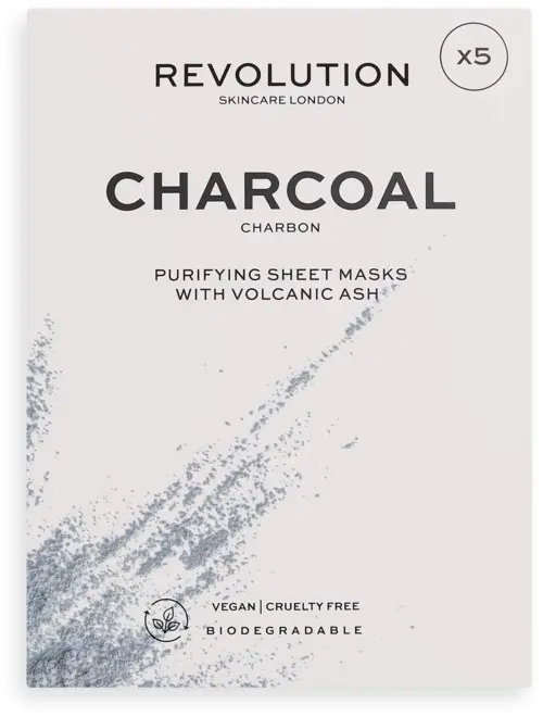 Revolution Skincare Biodegradable Purifying Charcoal Sheet Mask 5 Pack